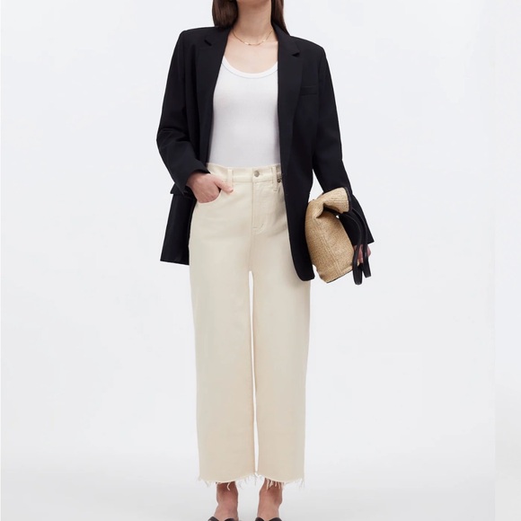 Madewell The Perfect Vintage Wide-Leg Crop Jean in Vintage Canvas Cream - Picture 5 of 12